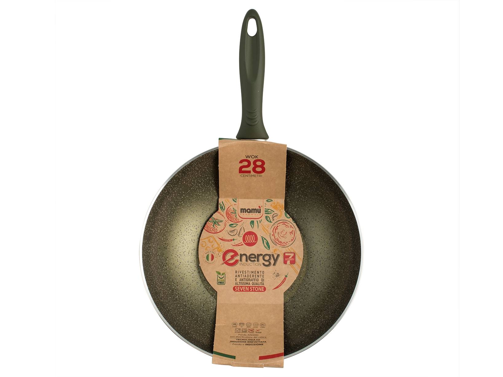 Wok Antiaderente H&H In Alluminio - 20 Cm, Grigio, Per Induzione E Gas - Lavabile In Lavastoviglie - Foto 8