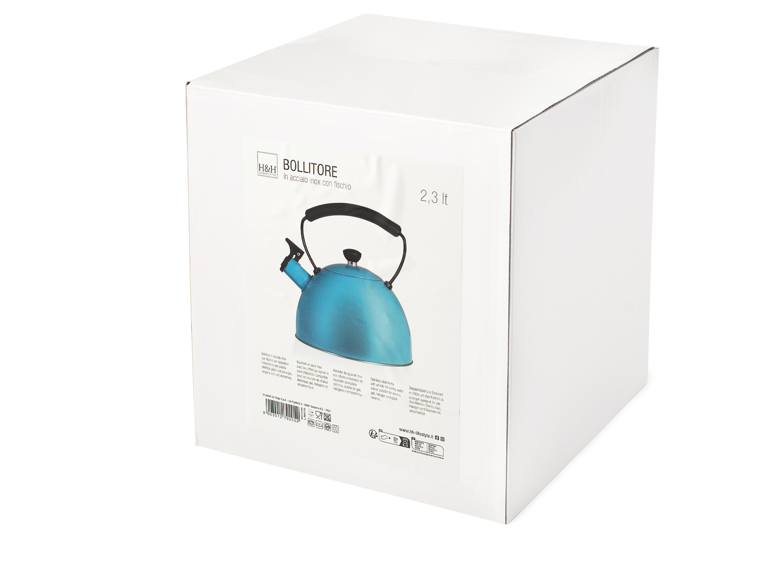 Navaris Teiera a Pressione 2,3 L - Bollitore Acqua in Acciaio Inox - Teiera per Piano Cottura Induzione Piastra Elettrica e Fornello a Gas - Infusore tè Tisane caffè - Crema
