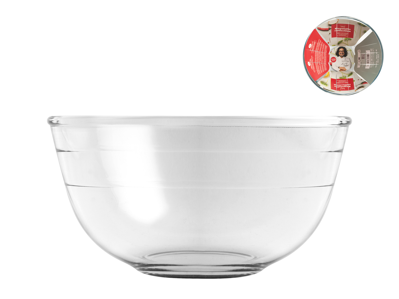PROFESSIONAL Ciotola In Vetro, 17 Cm, 1 L, Rotonda, Impilabile